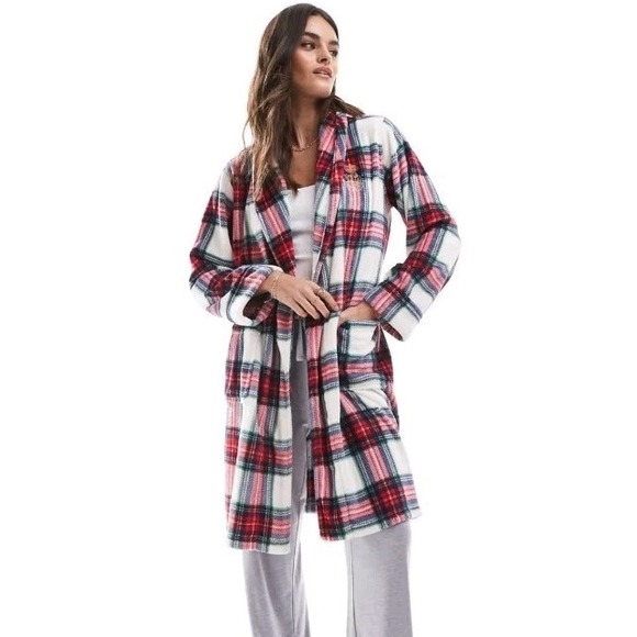 Lauren Ralph Lauren Other - Lauren Ralph Lauren Women's Shawl Collar Robe In Ivory Plaid Size M
